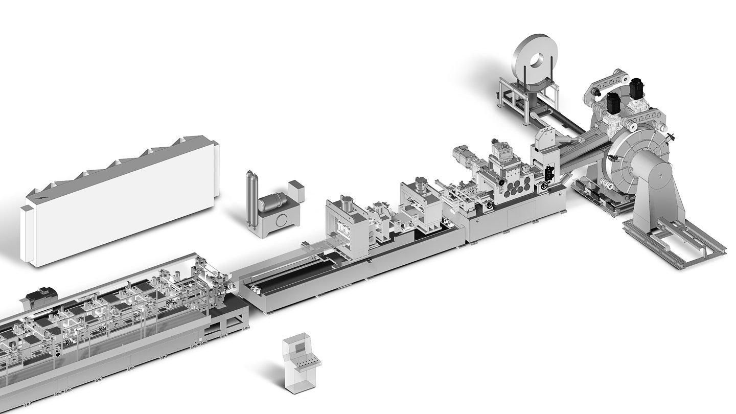Custom cold roll forming machine for industrial steel profiles