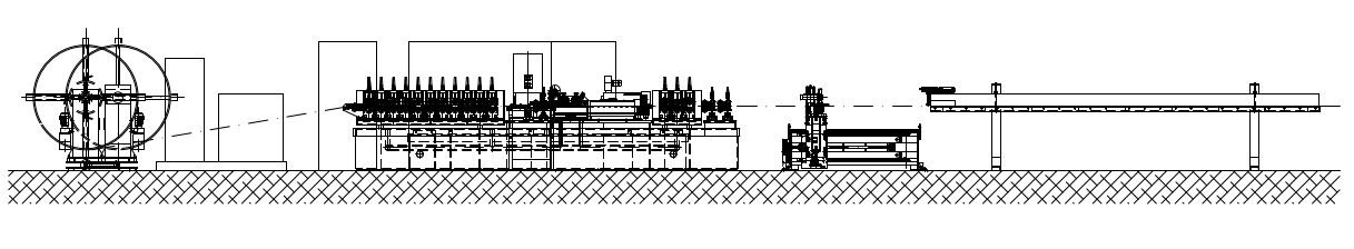 PRODUCTION LINE FOR DOUBLE-GLAZING PROFILE layout image for 74001