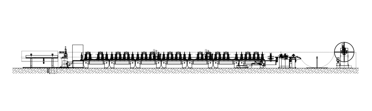 ROLL FORMING LINE FOR FENCE POSTS layout image for 79003